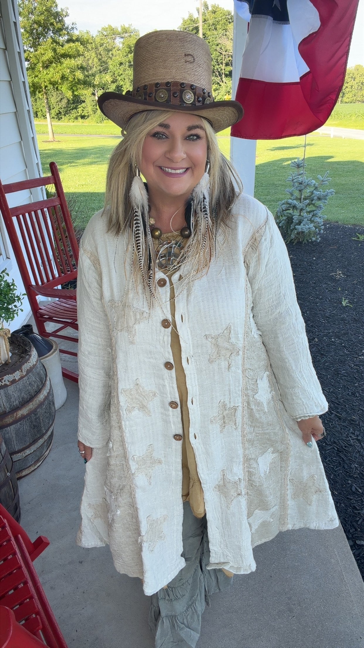 Linen Jacket with Stars