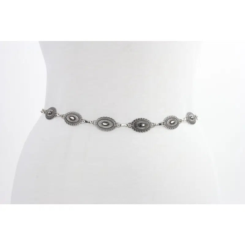 Western Metal Concho Belt – Small Oval Design