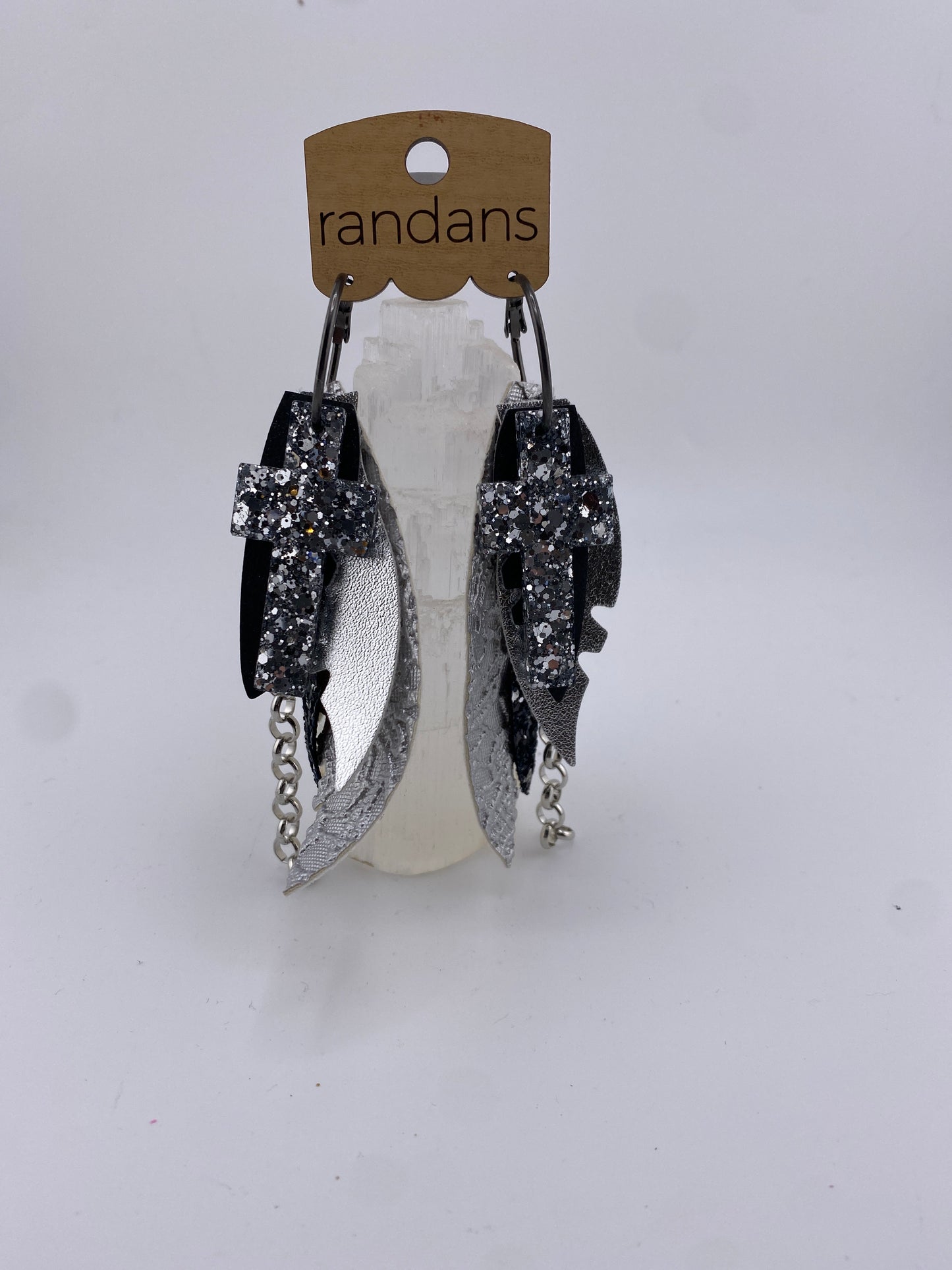 Silver Bling Cross Earrings FINAL SALE
