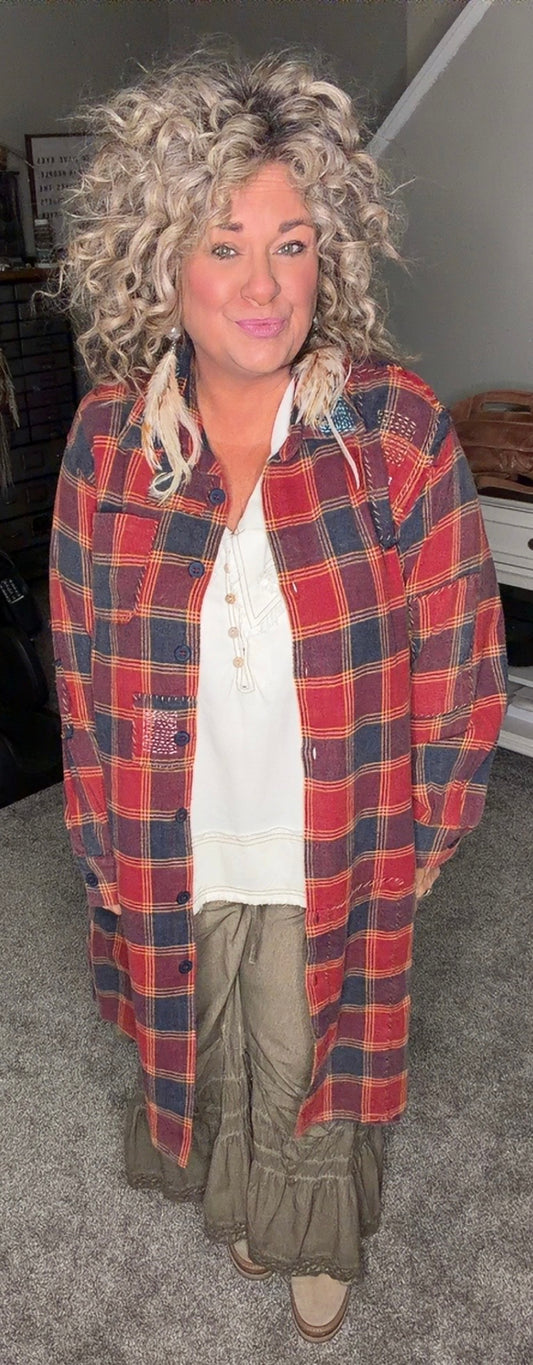 Checkered Long Sleeve Tunic/Dress