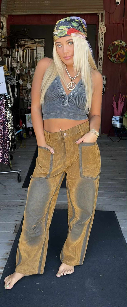 Vintage Suede Velvet Pants