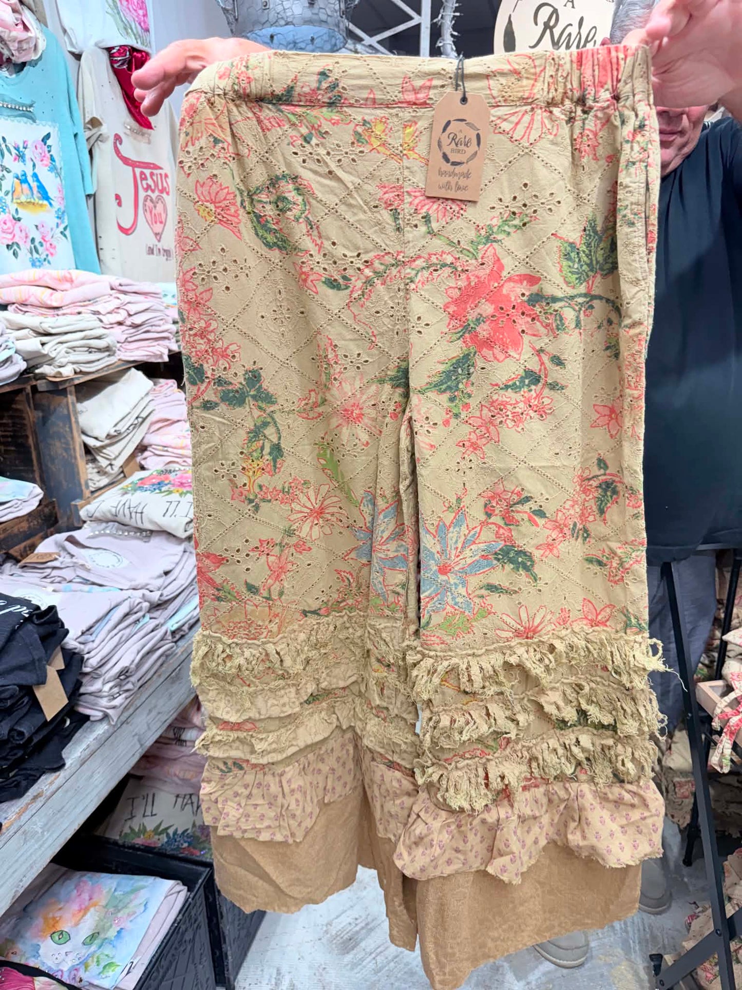 Tattered Flower Pants