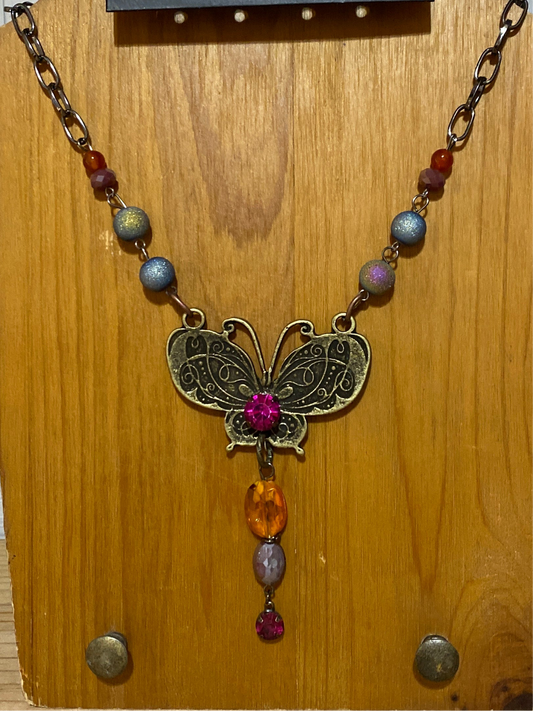 Beaded Butterfly Necklace
