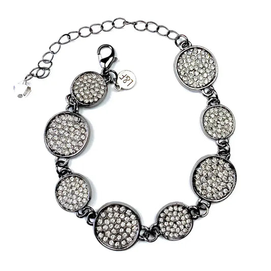 Blinged Discs Charm Bracelet With Clasp