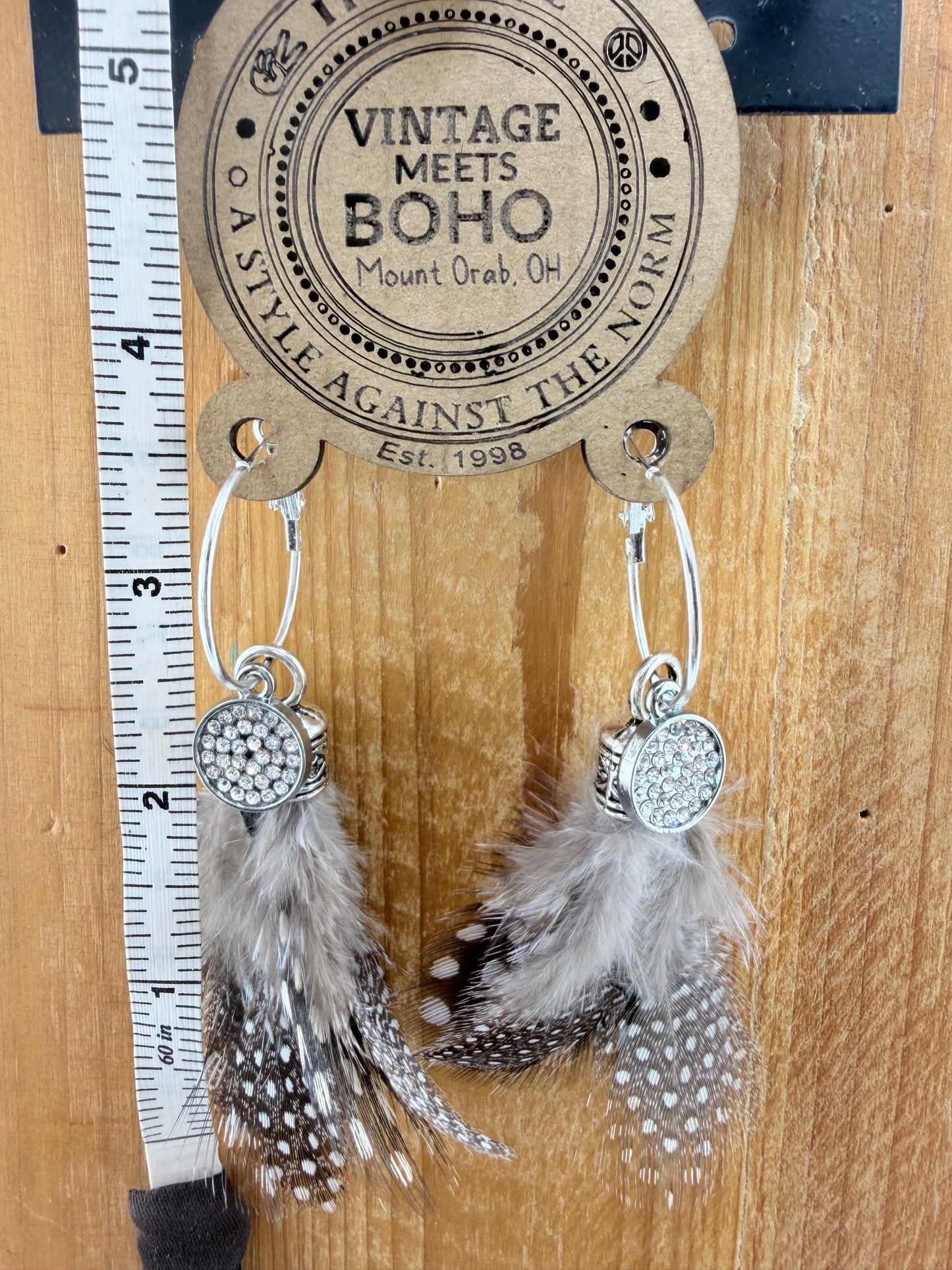 Gypsy Feather Sparkle Earrings FINAL SALE