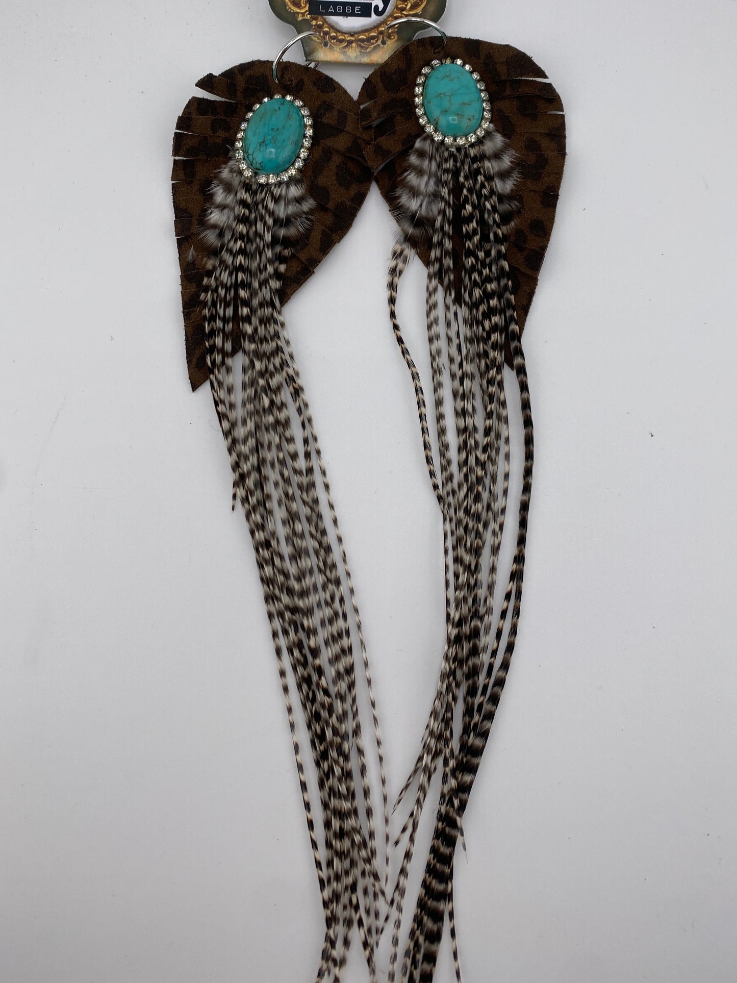 Cheetah Feather Earrings FINAL SALE