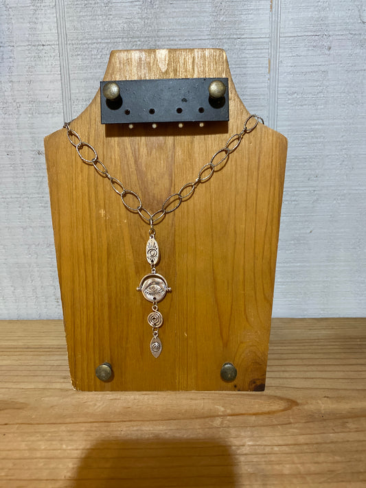 Linear Eye Charm Necklace