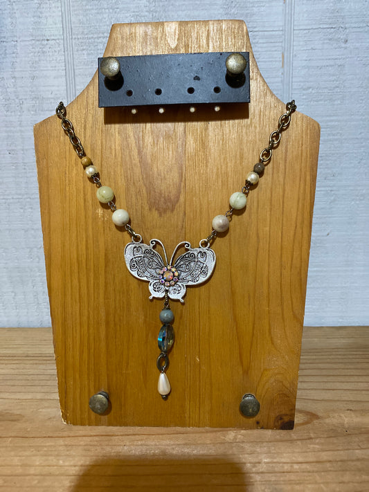 Bling Beaded Butterfly Necklace
