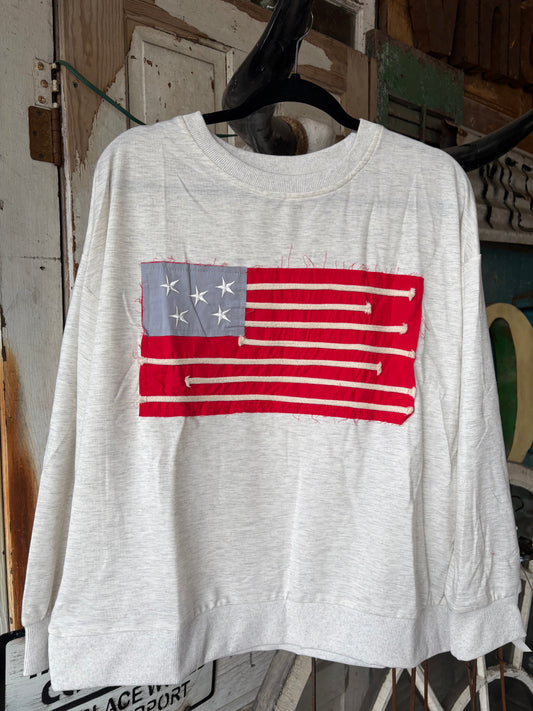 American Flag Patch Top