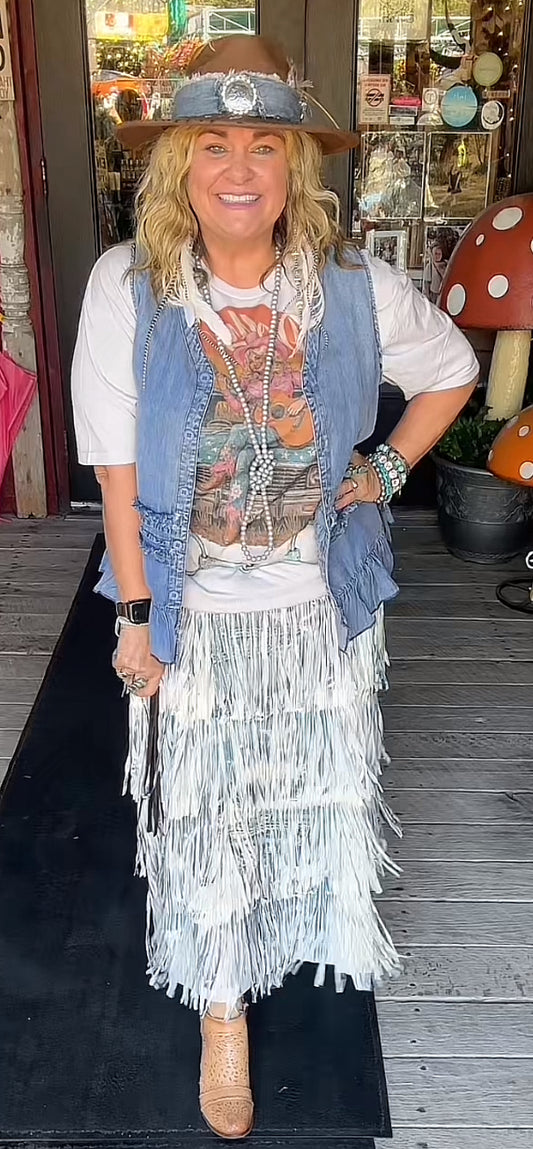 Fringe Layered Skirt