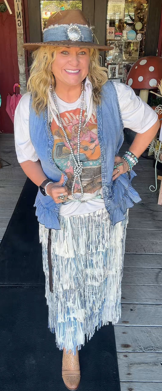 Fringe Layered Skirt