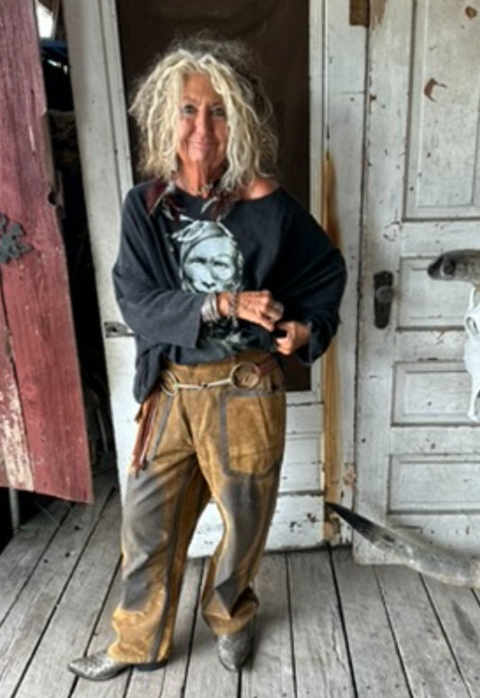 Vintage Suede Velvet Pants