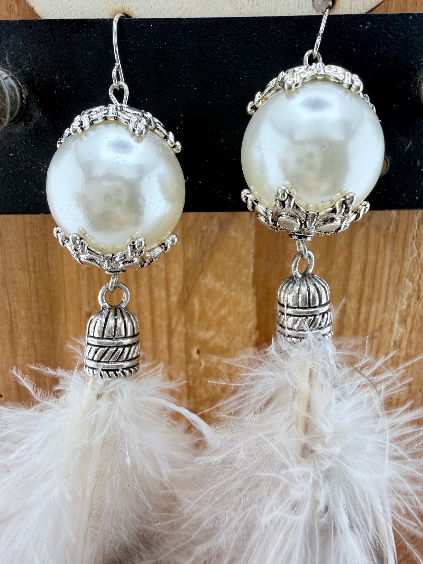 Pearl Feather Earrings FINAL SALE