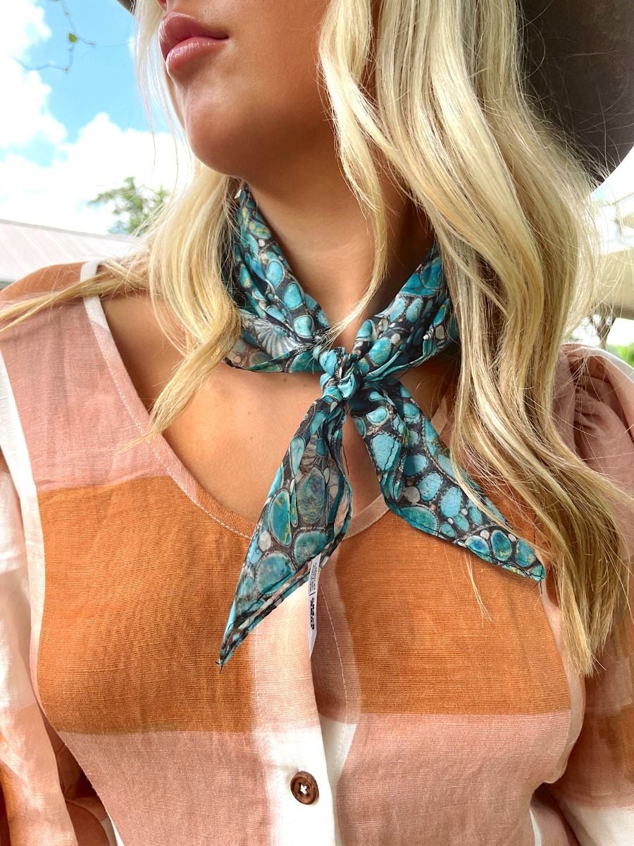 Turquoise Medallion Bandana Wild Rag