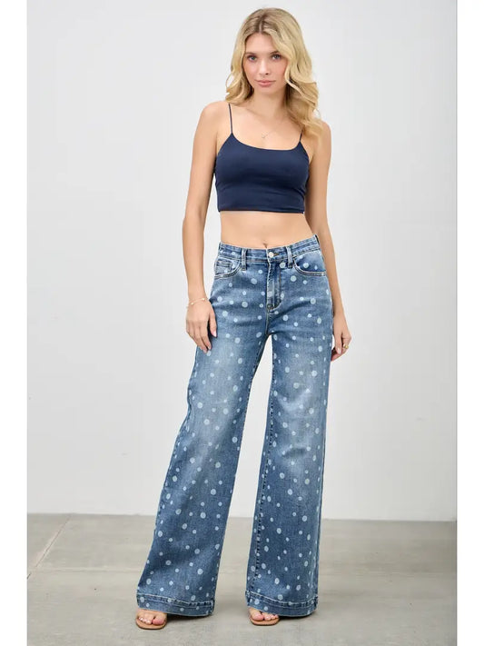 Dot Jeans - High Rise Wide Leg