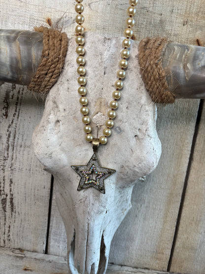 Bling Star Pearl Necklace FINAL SALE
