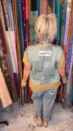 Patchwork Skies Wrap Top - Chambray