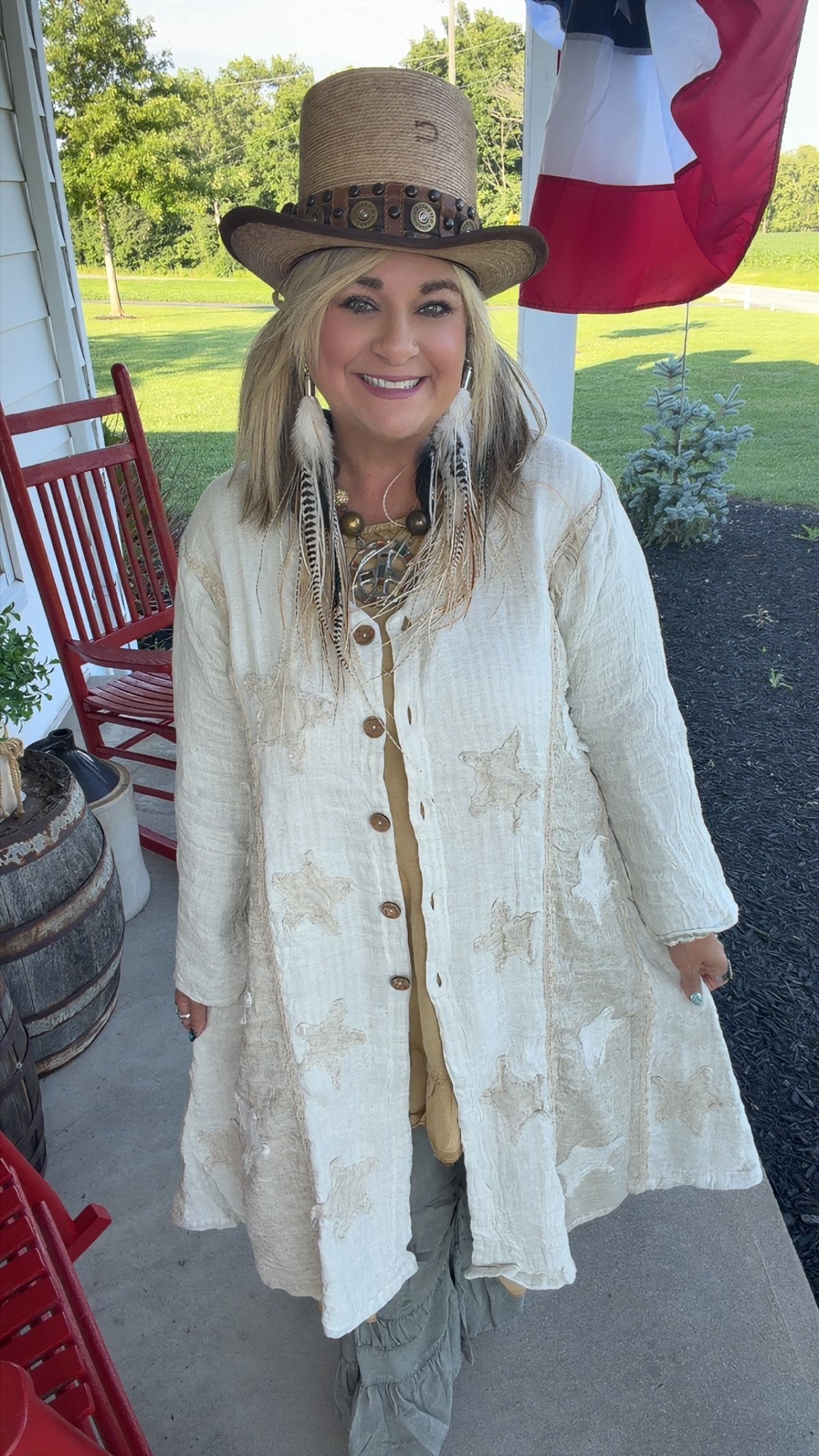 Linen Jacket with Stars