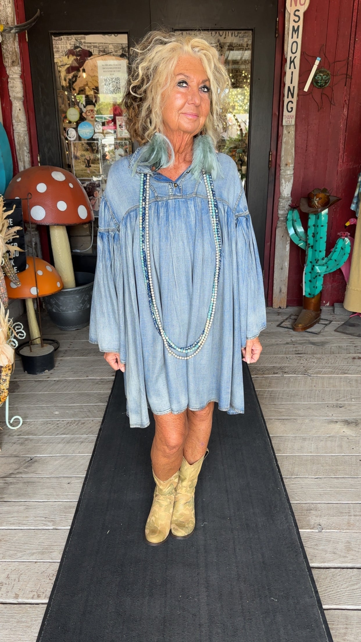 Pleated Together Tunic -Chambray