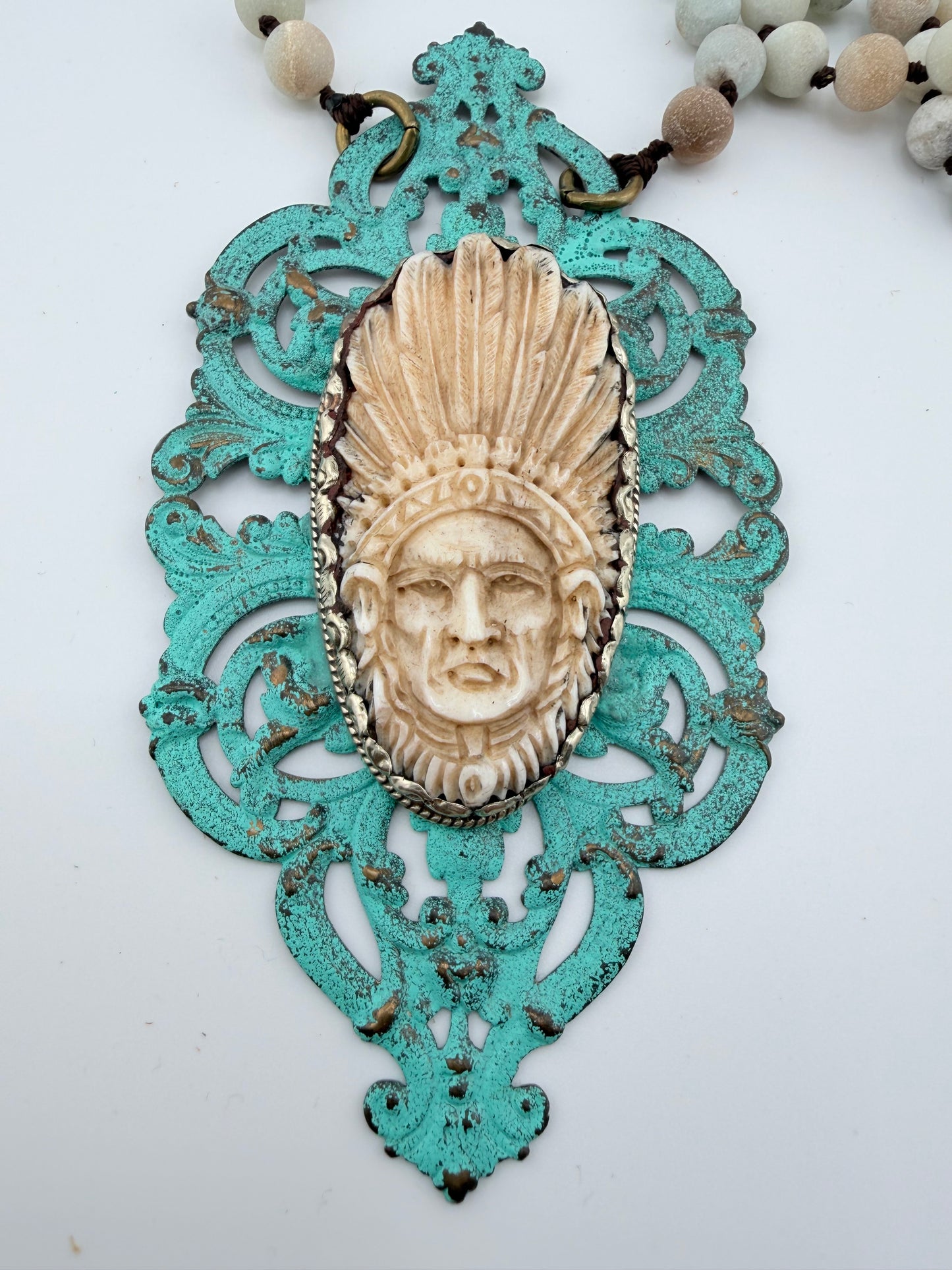 Aged Metal with Chief Pendant