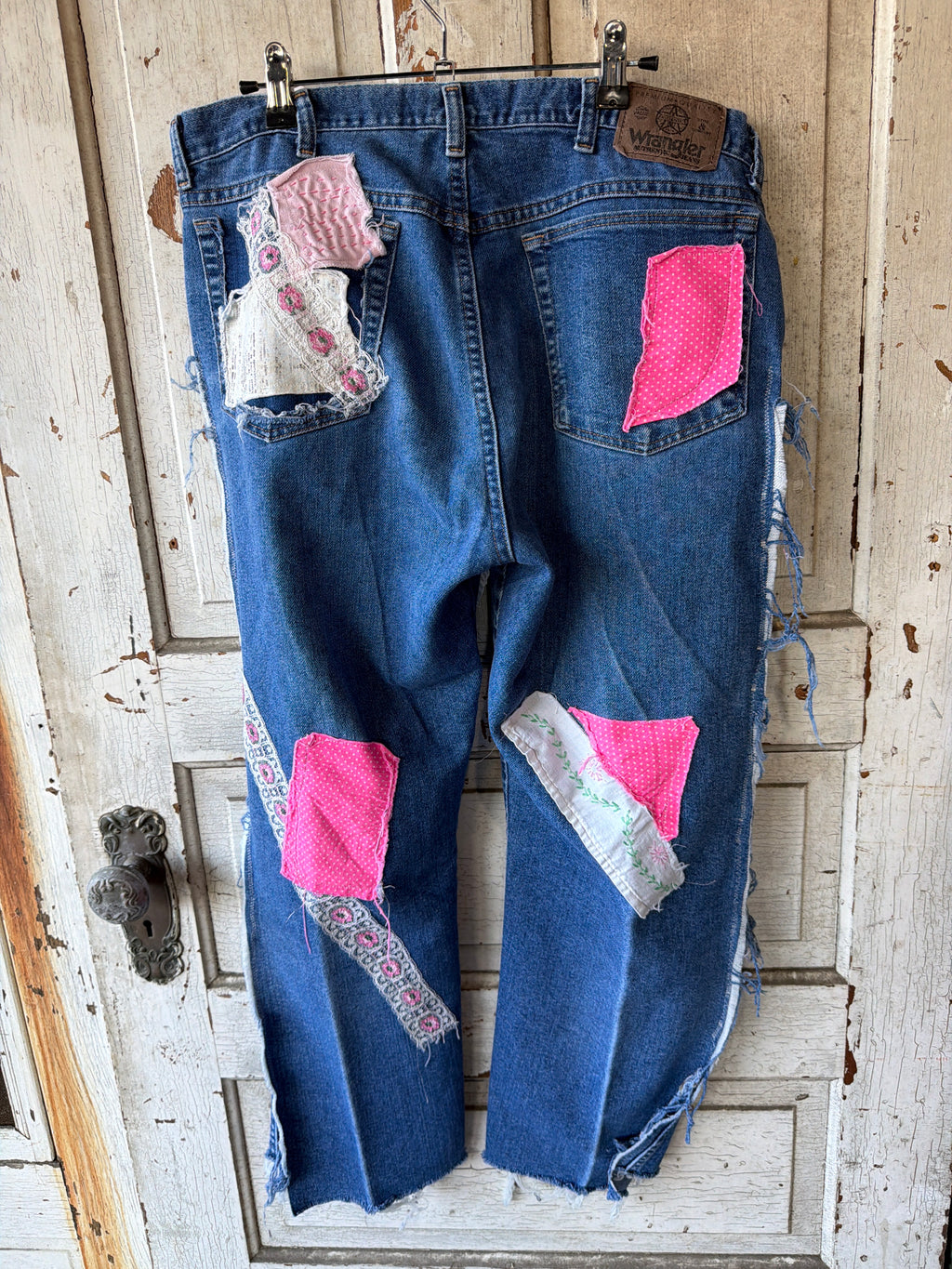 Blush And Blooms Patchwork Jeans