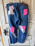 Blush And Blooms Patchwork Jeans
