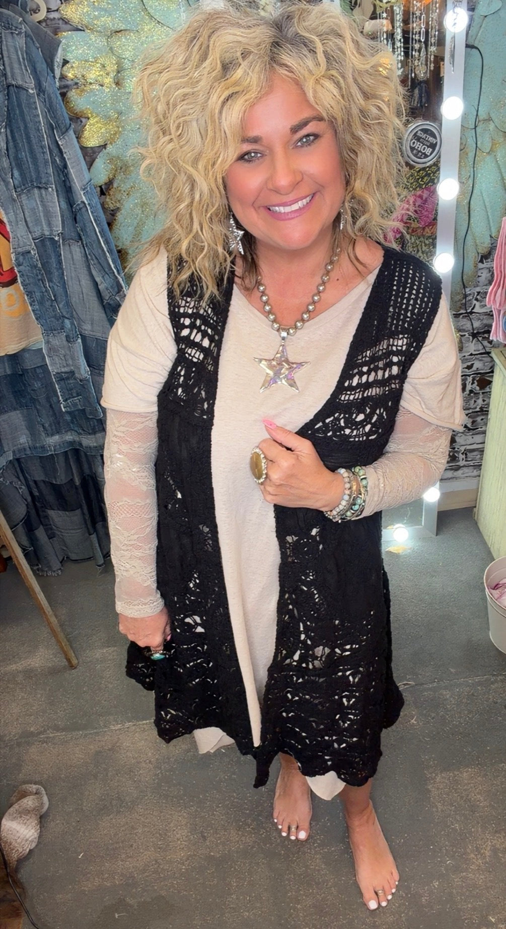 Sleeveless Crochet Cardigan