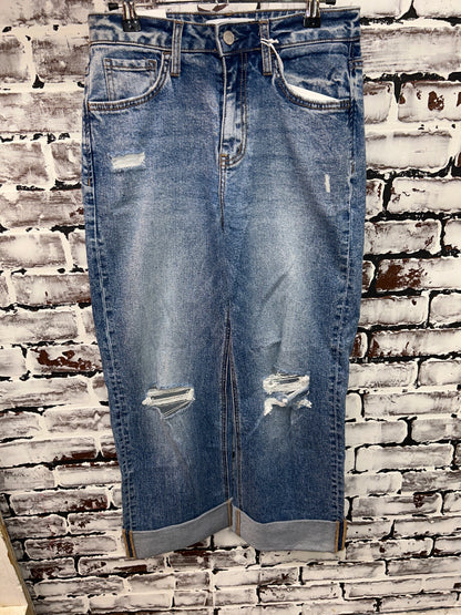 High Rise Cuff Jeans