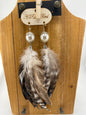 Pearl Brown Feather Earrings FINAL SALE