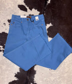 Sky Blue Wide Leg Crop Jeans