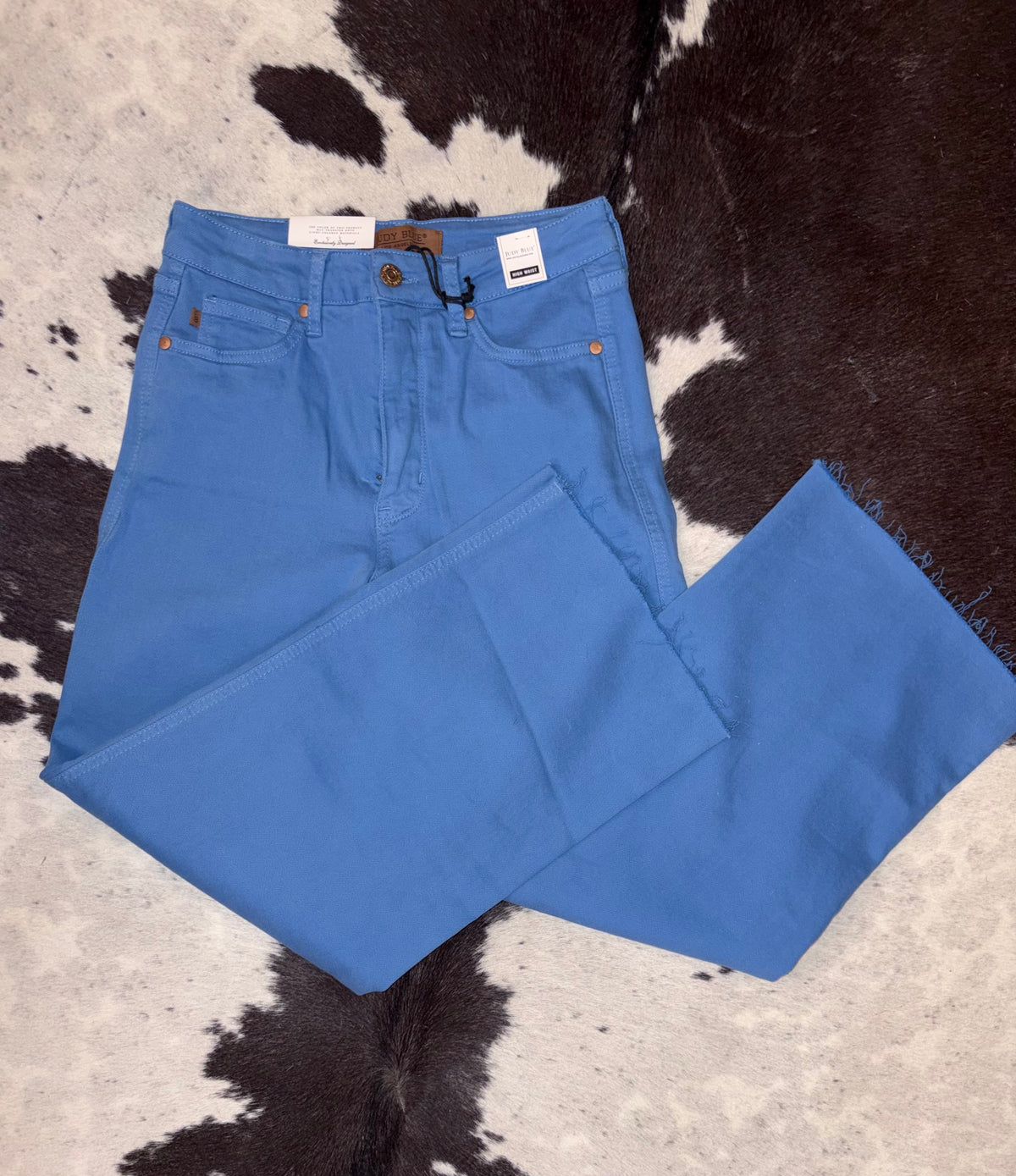 Sky Blue Wide Leg Crop Jeans
