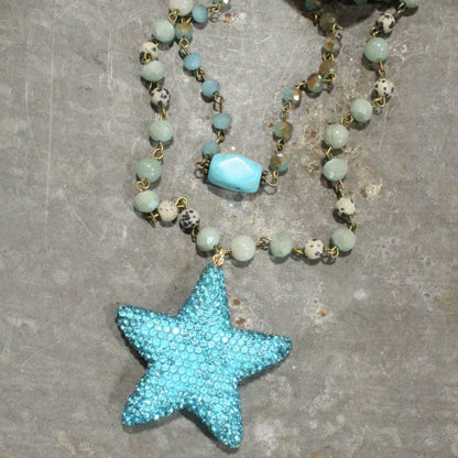 Sparkling Star Turquoise Layered Necklace FINAL SALE