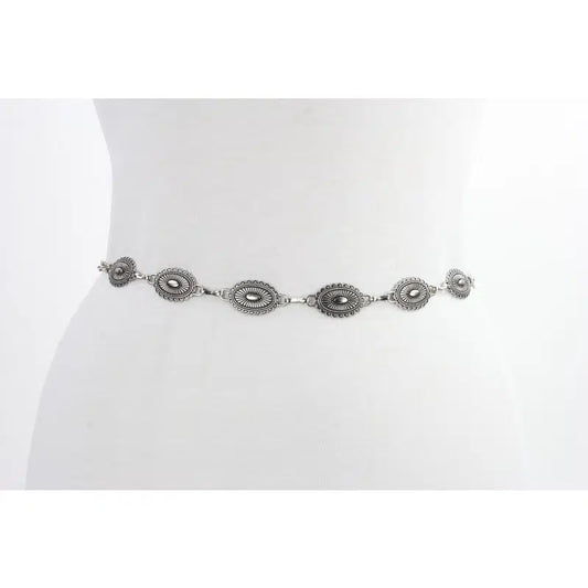 Western Metal Concho Belt – Small Oval Design