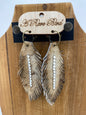 Leather Feather Bling Earrings FINAL SALE