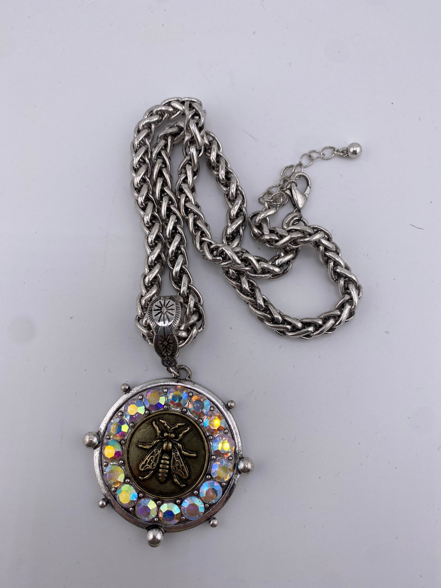 Bee Coin with crystal Necklace FINAL SALE
