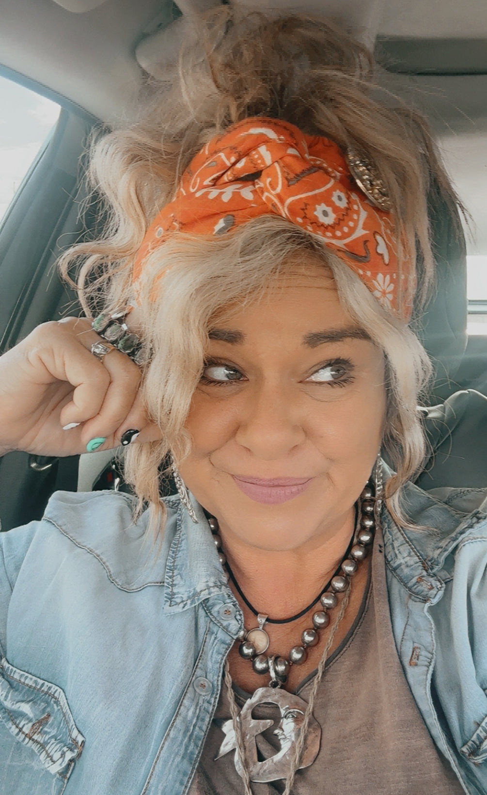 Oversized Bandana -Distressed