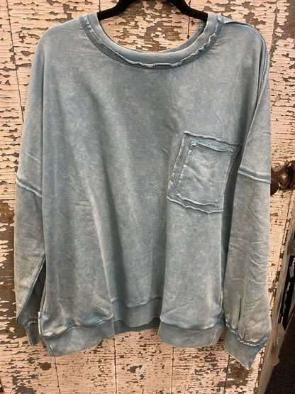 Mineral Washed Crewneck Sweatshirt - Plus Size