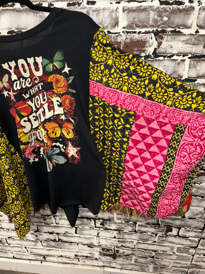 You are what you settle for Kantha Poncho Tee