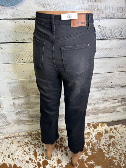 Wide Crop Black Jeans