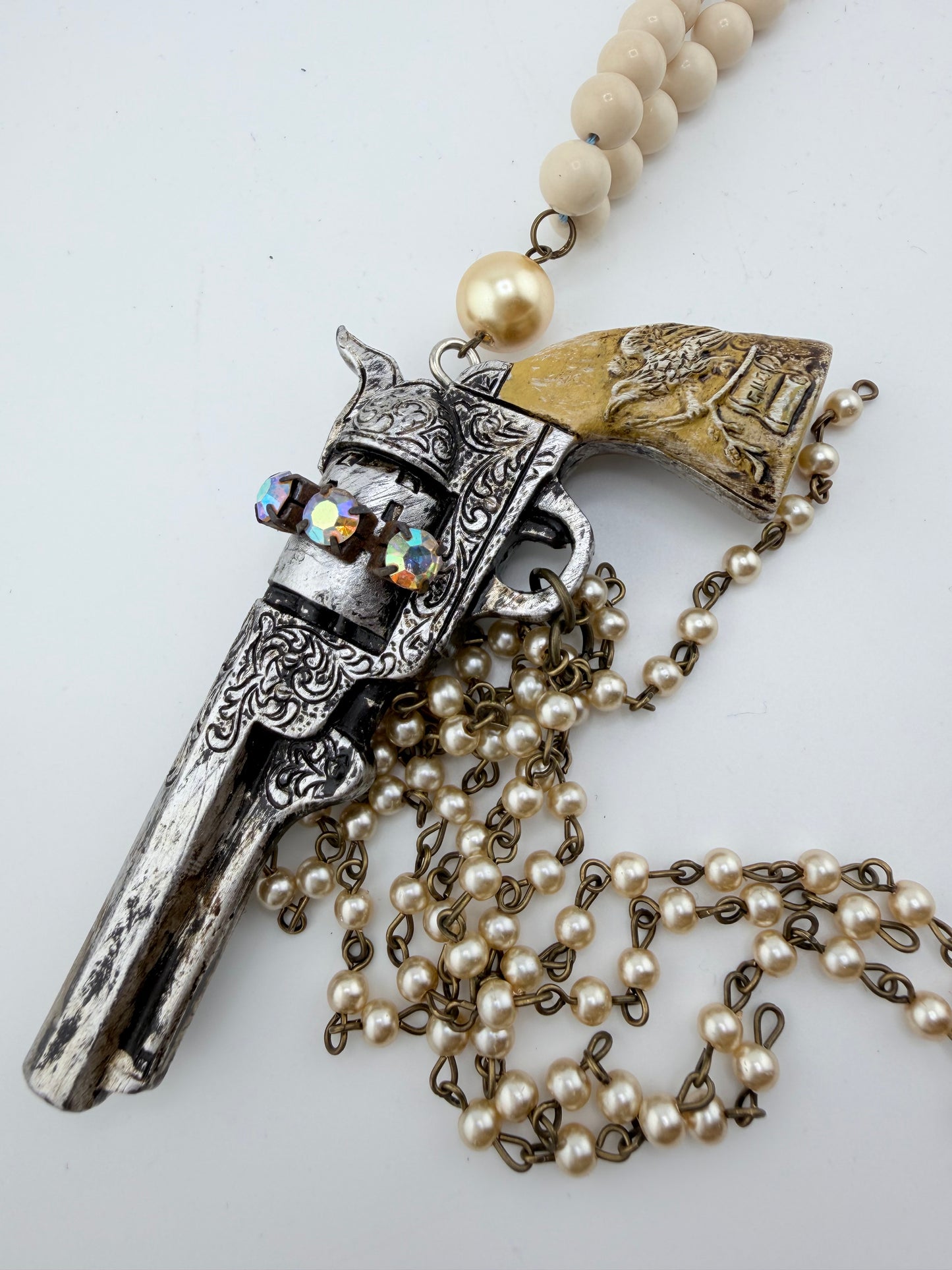 Pearls and Pistols Necklace FINAL SALE