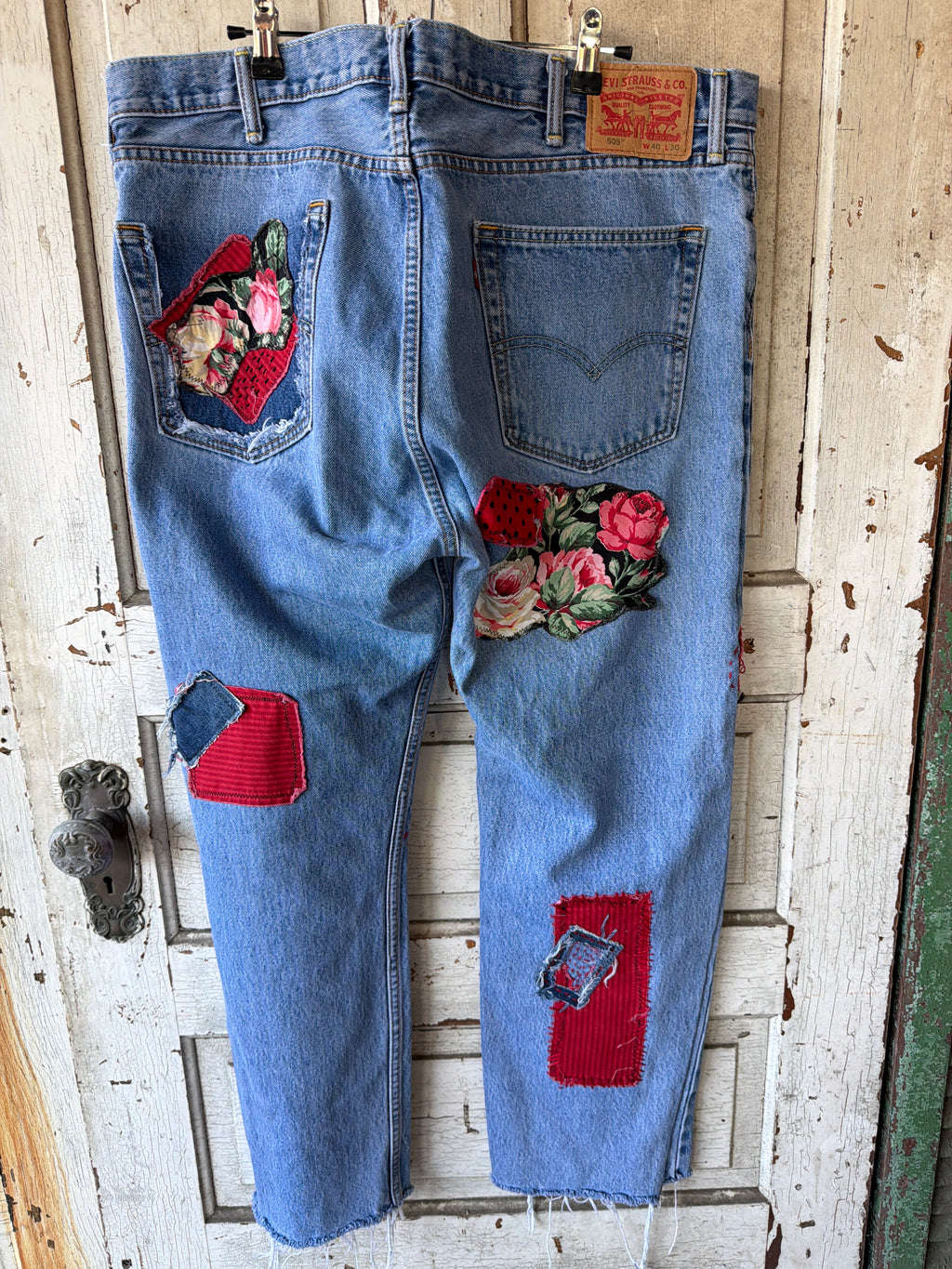 Crimson Rose Patchwork Jeans