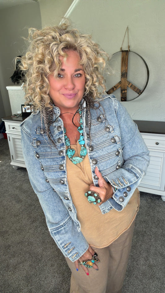 Denim Military Jacket