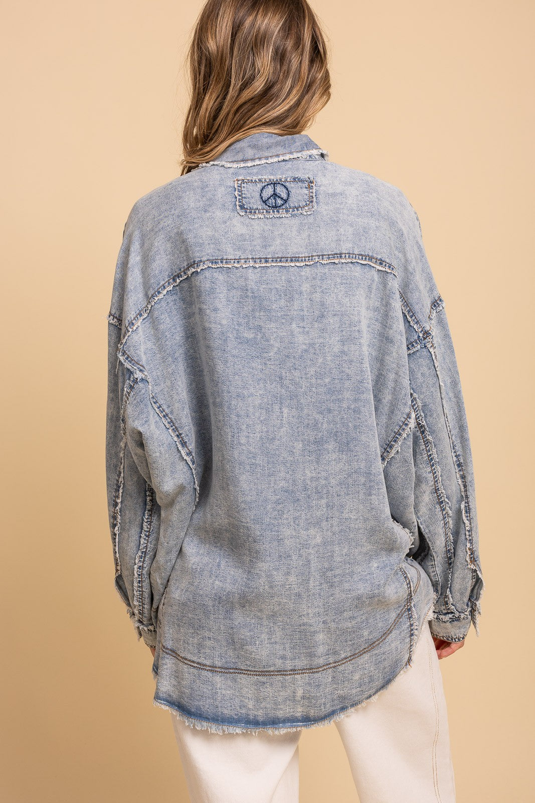Washed Chambray Denim Button Down Shirt