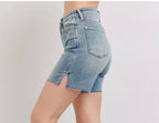 Judy Blue - Vintage Wash Side Slit Shorts