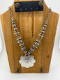 Short Beaded on Chain W/Sf Flower Pendant FINAL SALE
