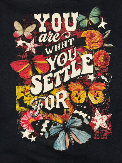 You are what you settle for Kantha Poncho Tee
