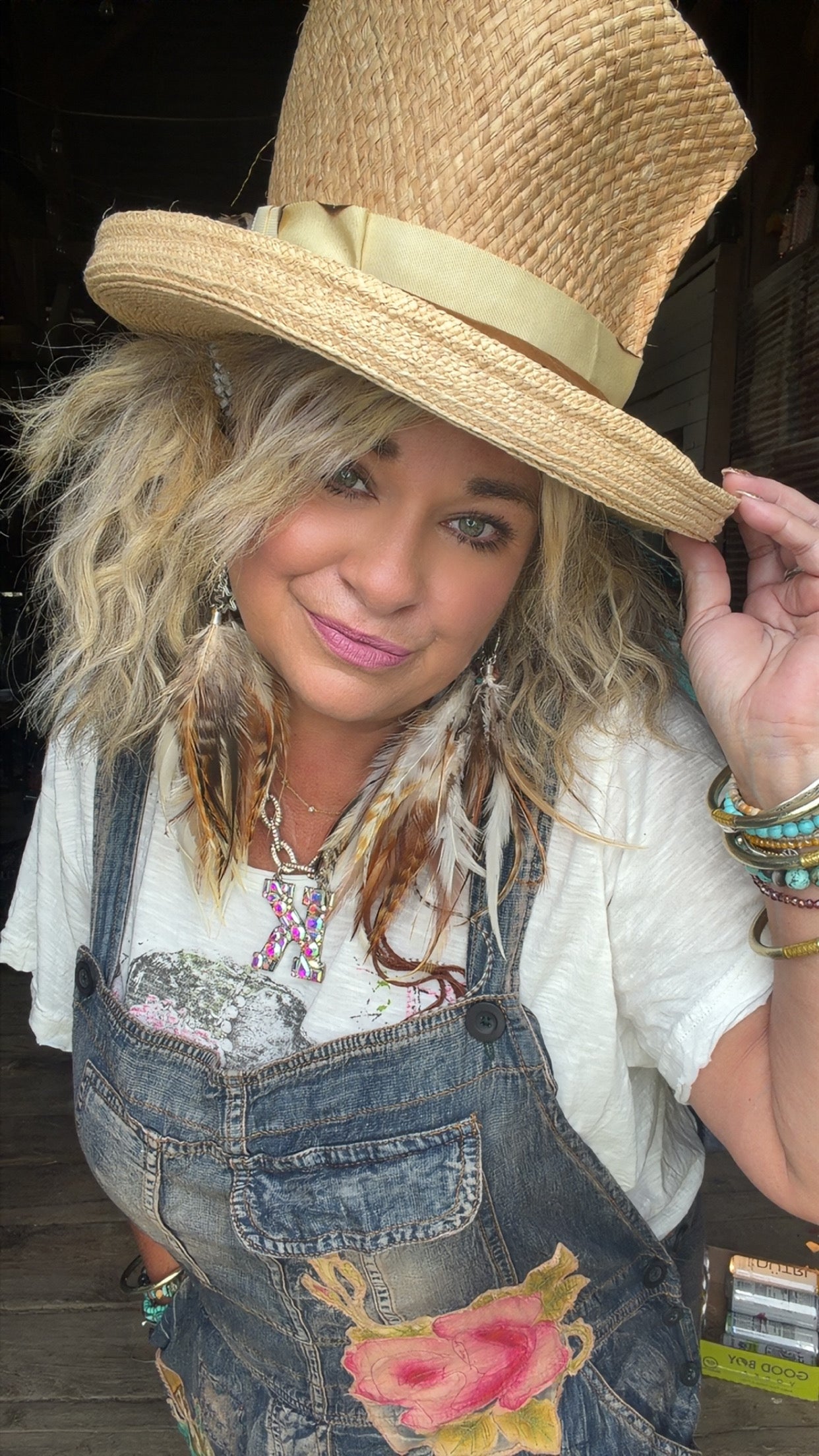 Mixed Media Madhatter - Straw Top