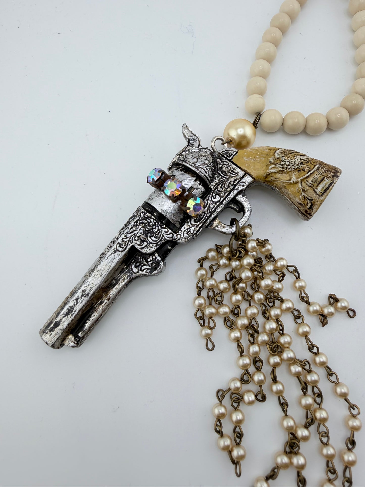 Pearls and Pistols Necklace FINAL SALE