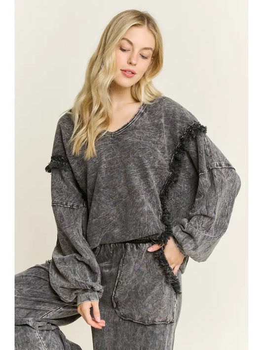 V-neck Tassel Fringe Top