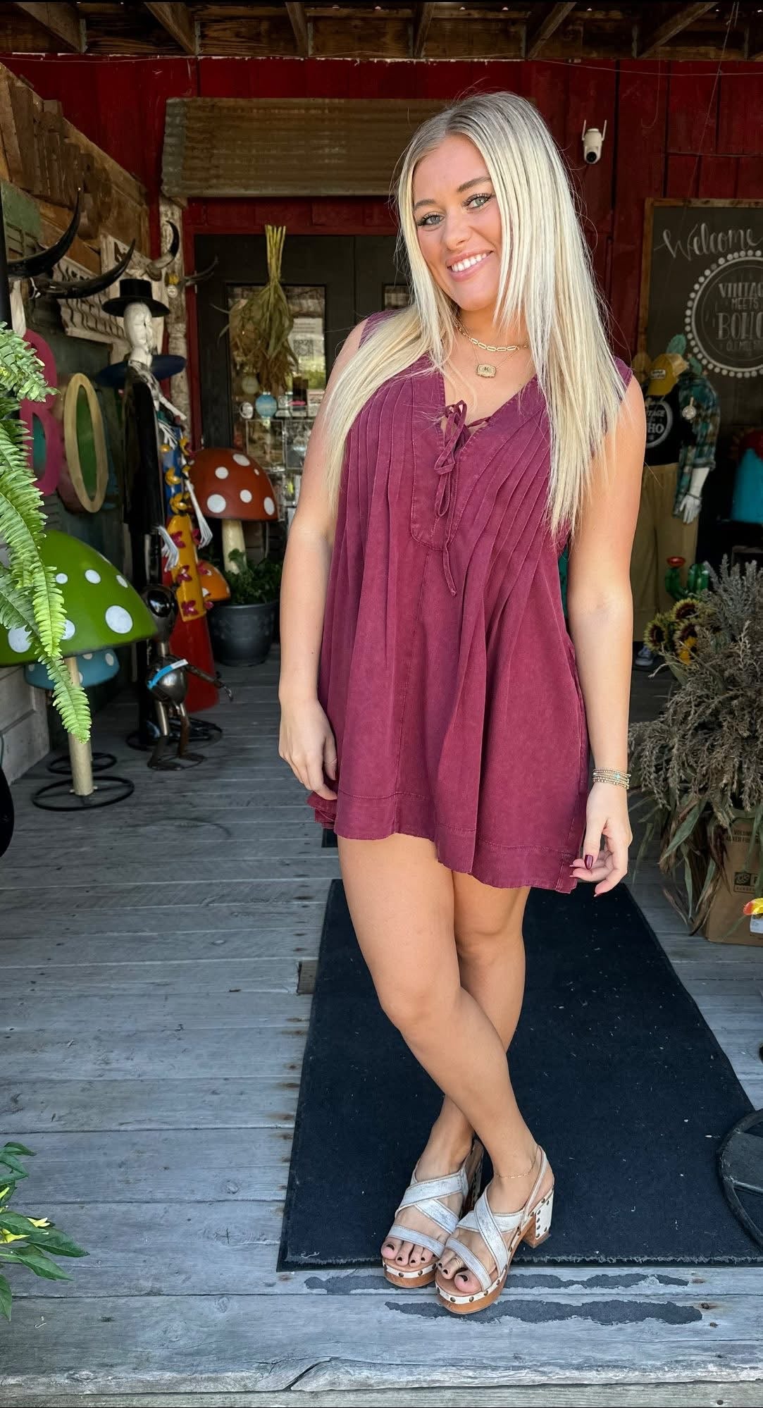 Pintuck Sleeveless Top